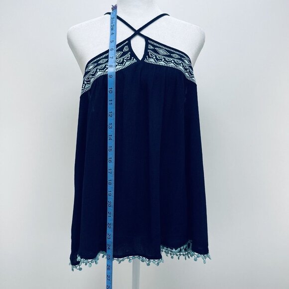 Altar’D State Top Size M Women’s Embroidered Sleeveless Blue New - Picture 8 of 11
